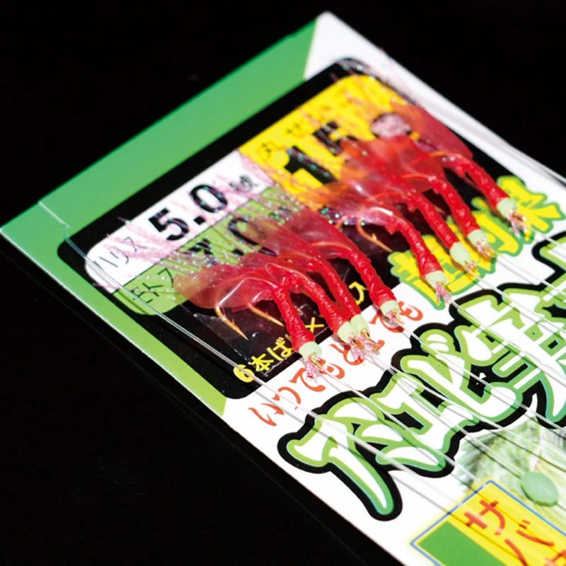 Hameçons mitraillettes a plume rouge -pêche en mer