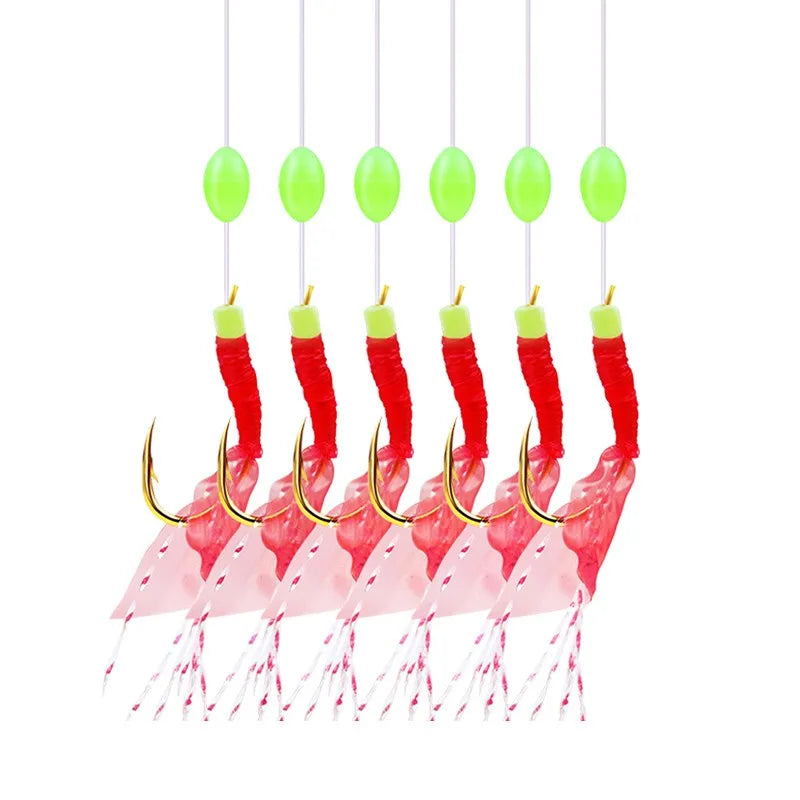 Hameçons mitraillettes a plume rouge -pêche en mer